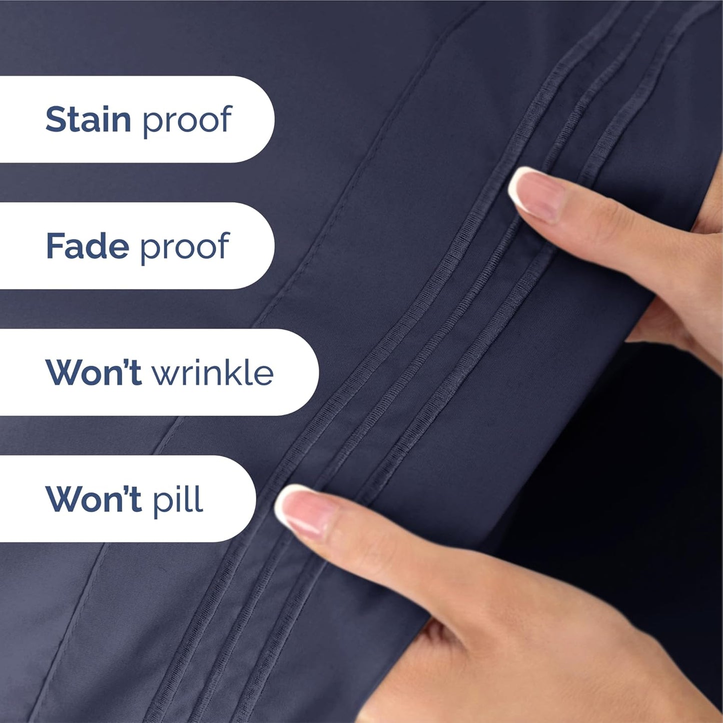 Split King Size 5 Piece Sheet Set - Extra Soft, Breathable, & Cooling Sheets - Hotel Luxury Bed Sheets for Women And Men - Deep Pockets, Easy-Fit & Wrinkle-Free - Deep Slate Blue Oeko-Tex Bed Sheets