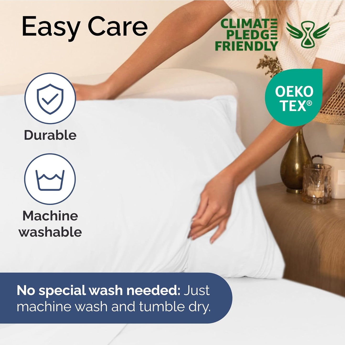 Hotel Luxury Durable Bed Sheets - Full Size 4 Piece Sheet Set - Extra Soft, Breathable And Cooling - Deep Pockets, Easy-Fit & Wrinkle-Free - Bright White Oeko-Tex