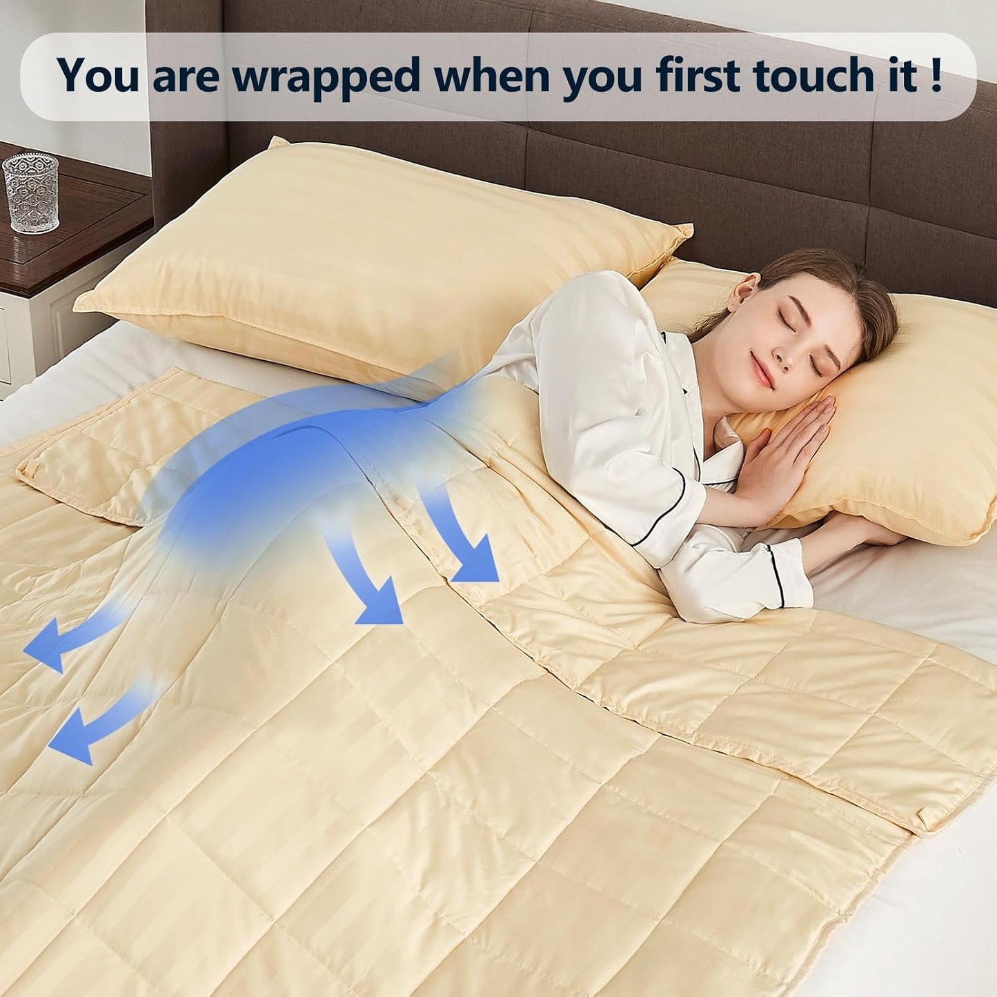 Weighted Blanket Queen Size (60"x80" 17lbs),Ultra Soft and Cozy Cooling Weighted Blanket Queen Size for Adult,Heavy Blanket with Machine Washable Soft Blanket, Beige