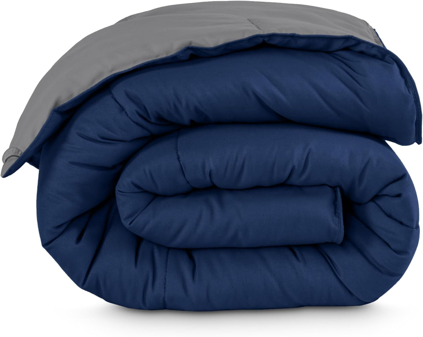 Bare Home Oversized Queen Comforter - Reversible Colors - Goose Down Alternative - Ultra-Soft - Premium 1800 Series - All Season Warmth - Bedding Comforter (Oversized Queen, Dark Blue/Grey)