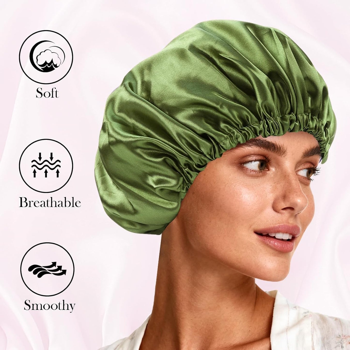 Satin Bonnet Double Layer Silk Bonnet for Sleeping Women Hair Care for Natural Curly