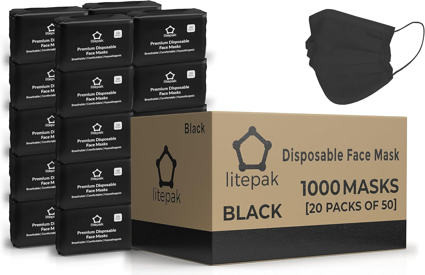 Disposable Face Masks - 1,000 PCS - for Home & Office - Breathable & Comfortable Filter