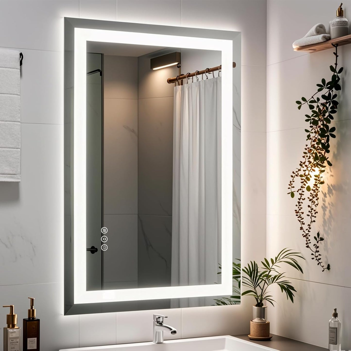 40x26 LED Lighted Mirror for Bathroom Wall Mounted, Dimmable Vanity Mirror with Lights, Anti-Fog, ETL Listed (Backlit and Front Lighted)