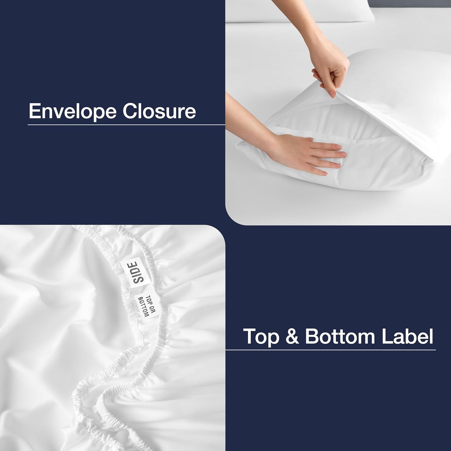 CASUAL LIVING Queen Sheets Set 4 Piece Cooling Sheets with 2 Pillowcases Soft Microfiber Hypoallergenic Washable Bed Set Deep Pocket Lightweight Bedding Elasticized for Bedroom, Queen, White