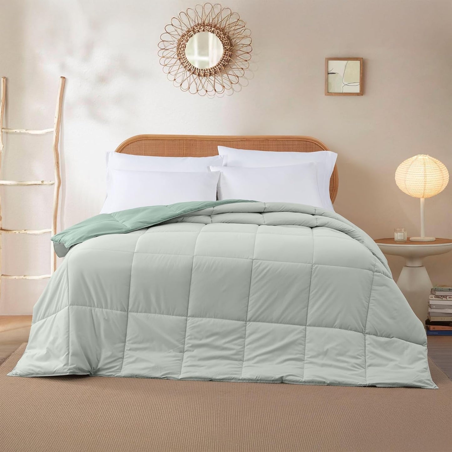 Modern Threads Down Alternative Reversible Comforter Ivory/Sage Green Queen