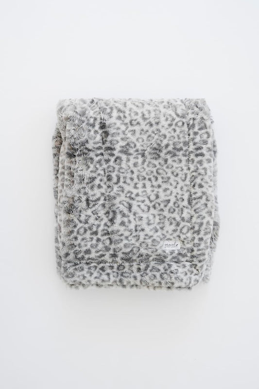 GRACED SOFT LUXURIES Faux Fur Throw Blanket | Elegant Warm, Cozy and Fluffy Blankets | Cuddly Cheetah Accent for Sofa, Couch or Bed | Snow Leopard - Large 50" x 60"