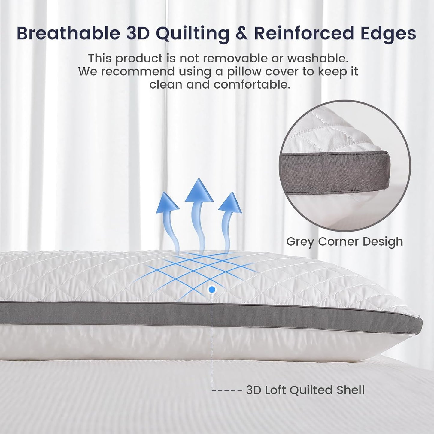 Shredded Memory Foam Full Body Pillow, Long Hugging Bed Pillows for Adults, Breathable Extra-Firm Large Pillow for Side Sleep, Big Support Body Pillow for Sleeping (20 x 54 Inches)