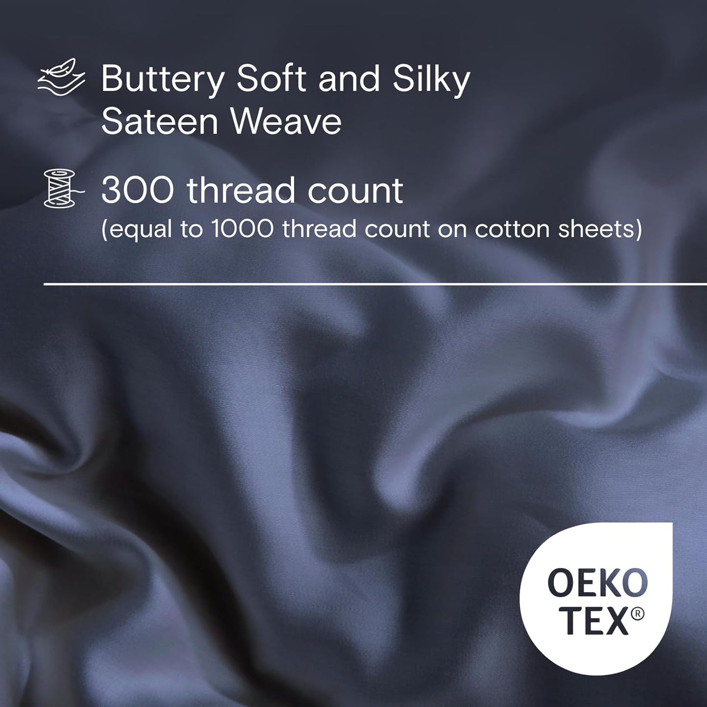 DOZ Duvet Cover Set, 100% Viscose derived from Bamboo, Organically Grown, Buttery Soft, Cooling Duvet Covers, High GSM, 1 Duvet Cover and 1 Pillowcase, 70"x90" (Sapphire, Twin/Twin XL)