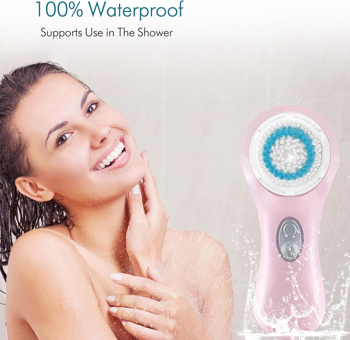 Microtree Electric Facial Cleansing Brush, Sonic Vibrating Rechargeable Face Scrubber Exfoliator, 2 Speeds for Gentle Clean, Face Wash Brush - No Rotation, Safe for All Skin Types