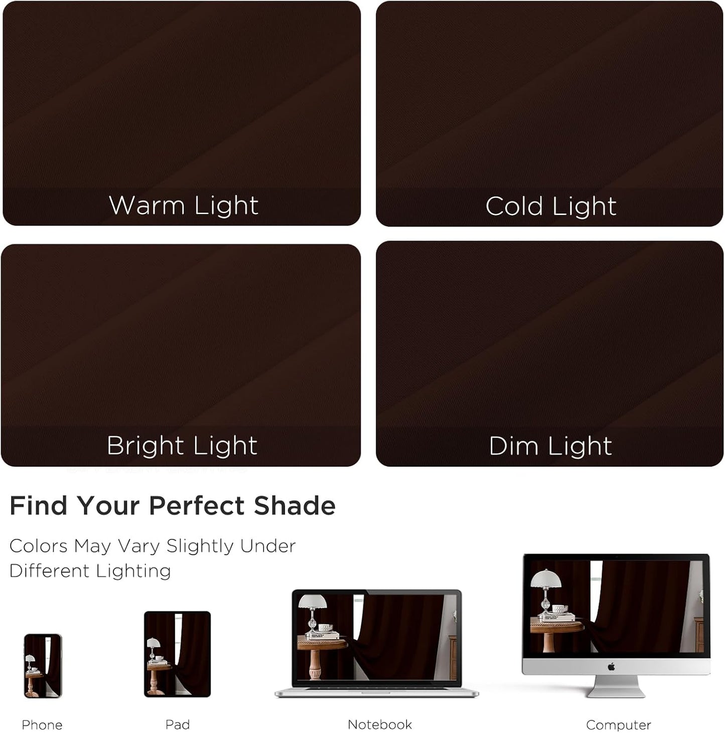 CUCRAF Chocolate Blackout Curtains Customize, Rod Pocket Room Darkening Curtain for Bedroom Living Room, Thermal Insulated Window Drapes 1 Panel (Custom Size, Color)