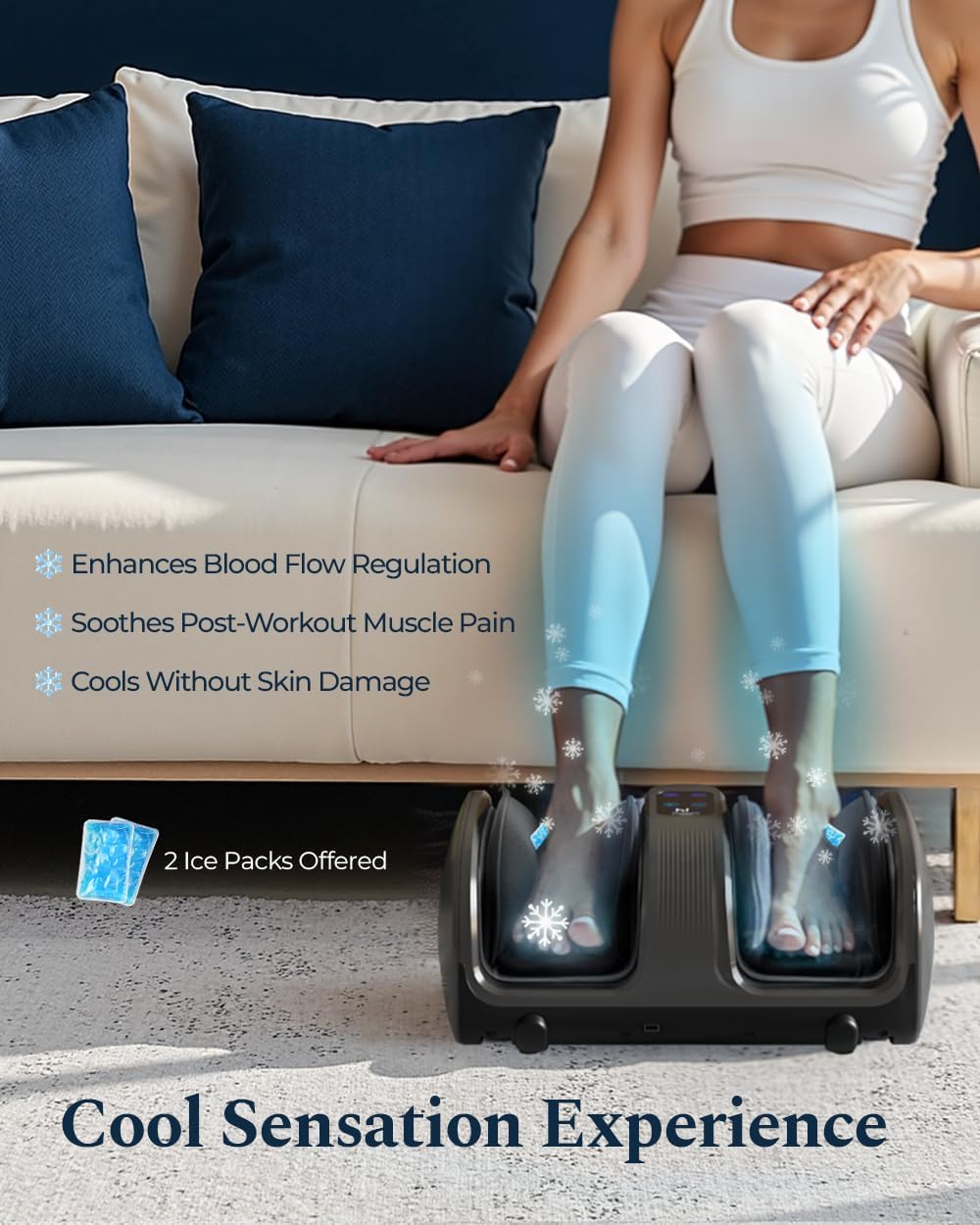 HomeCare Shiatsu Foot Massager with Heat & Ice Therapy - Gray, Deep Kneading for Plantar Fasciitis & Neuropathy Relief, Adjustable Intensity, Feet/Leg/Calf/Ankle at Home/Office,Gifts for Women, Men