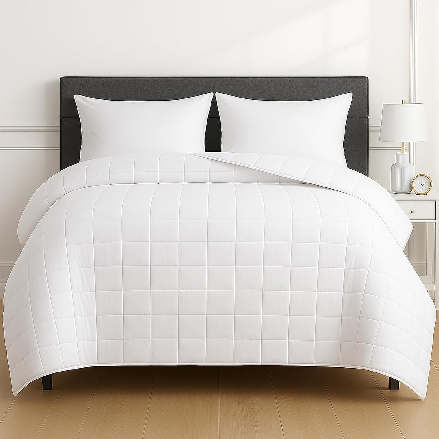 HomeSmart Products 50lbs Weighted Blanket Queen Size - Breathable Soft Fabric, Extra Heavy Weighted Blanket White