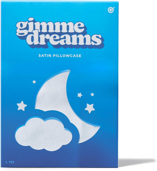 Gimme Beauty White Satin Pillowcase - Ultra-Gentle Hair & Skin Care Luxury Bedding - Reduces Frizz & Breakage - Standard Size Silky Bedroom Pillow - Queen Size, 20" x 30"