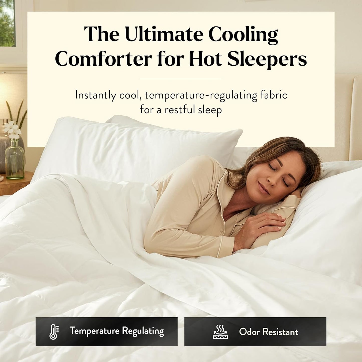 Miracle Made Soft Cooling Comforter – All-Season Silver-Infused Cozy Cotton Fabric – Lightweight, Hypoallergenic Bedding for Hot Sleepers, King Size Blanket, White
