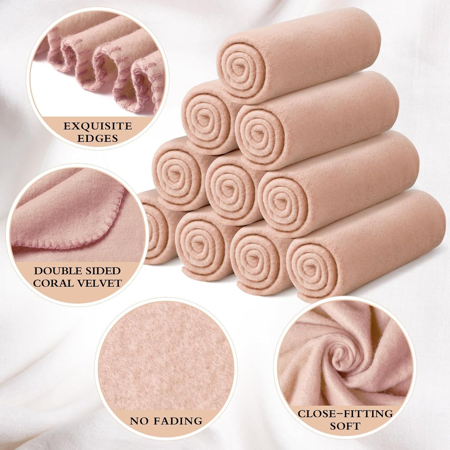 24 Packs Fleece Throw Blanket Soft Warm Lightweight Fleece Blanket Cozy Throw Bulk for Bed Couch Sofa Home Office Wedding Gifts Suitable for Seasons, 50 x 60 Inches(Pink)