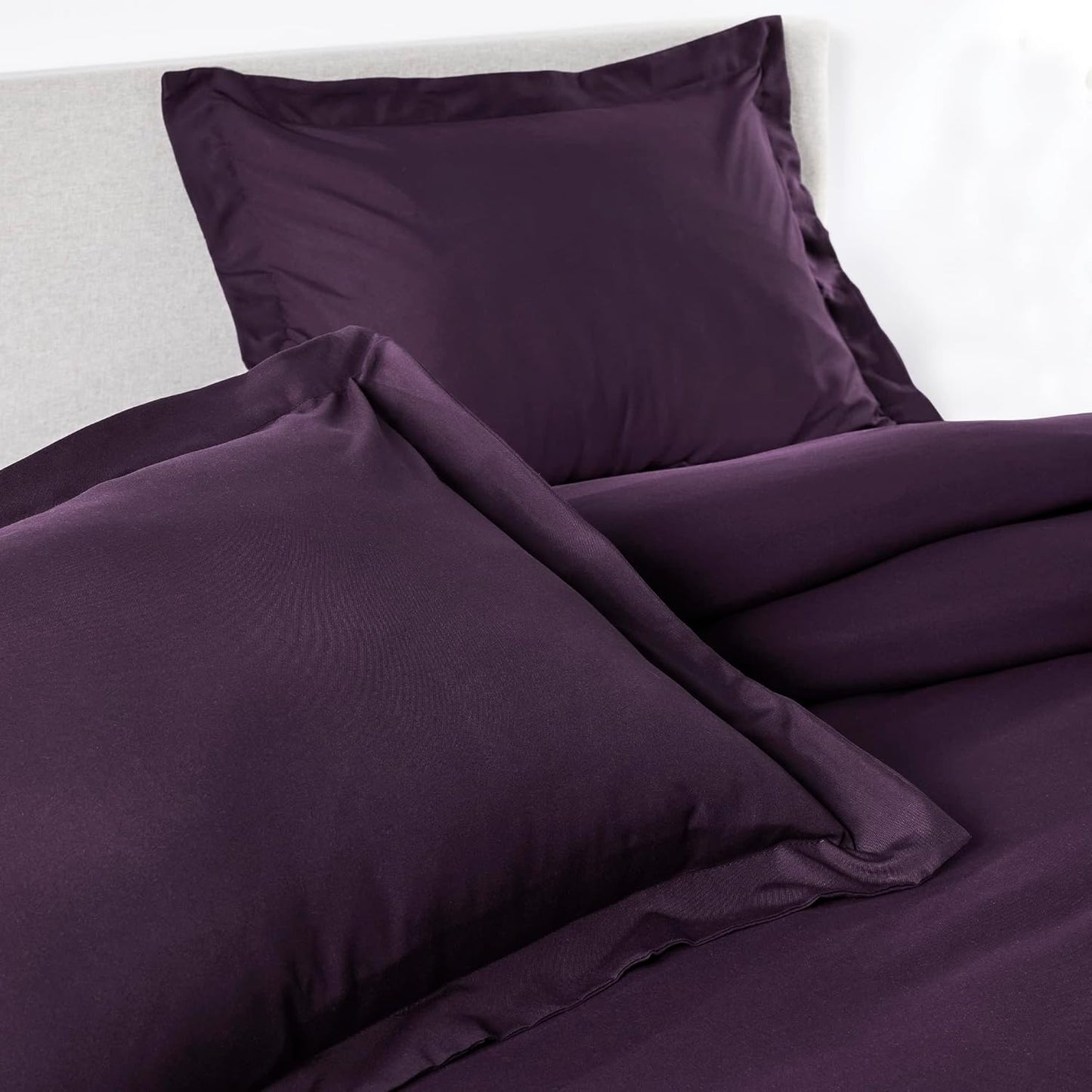 PeachSkinSheets 1500tc Level of Softness Soft Cooling Duvet Cover Set | Queen/Full Size - Eggplant
