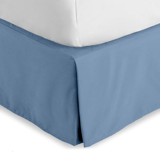 Bare Home Kids Twin Bed Skirt - 15-Inch Tailored Drop Easy Fit - Bed Skirt for Beds - Center & Corner Pleats (Twin, Coronet Blue)