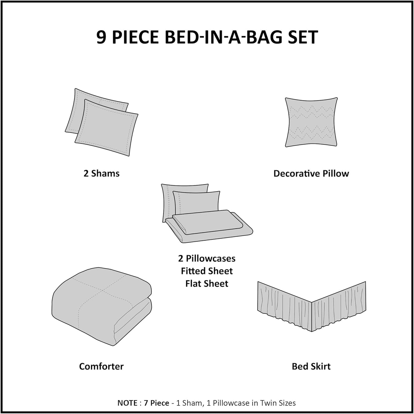 Madison Park Essentials Cal King Comforter Set, Bed in a Bag, Watercolor Print Coastal Comforter & Chambray Cotton Sheet Set, All Season Bedding Set, Saben, Taupe Cal-King (104 in x 92 in) 9 Piece