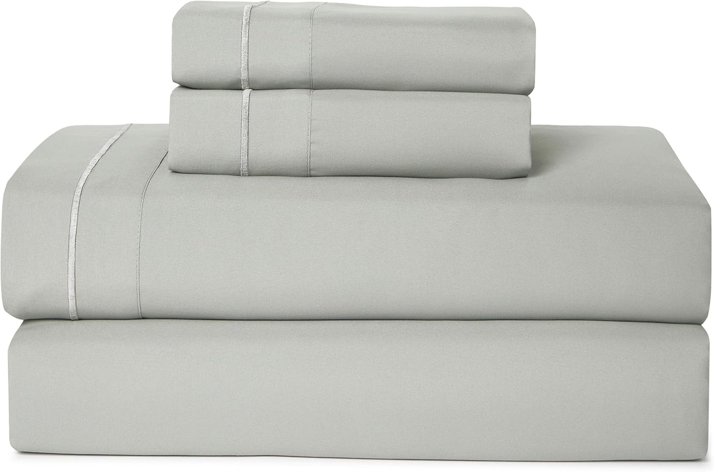 CASUAL LIVING Cal King Sheets 4 Piece Set with 2 Pillowcases, Soft Microfiber Hypoallergenic Washable Deep Pocket Lightweight Bedding Elasticized, California King Sheet Sets, Green