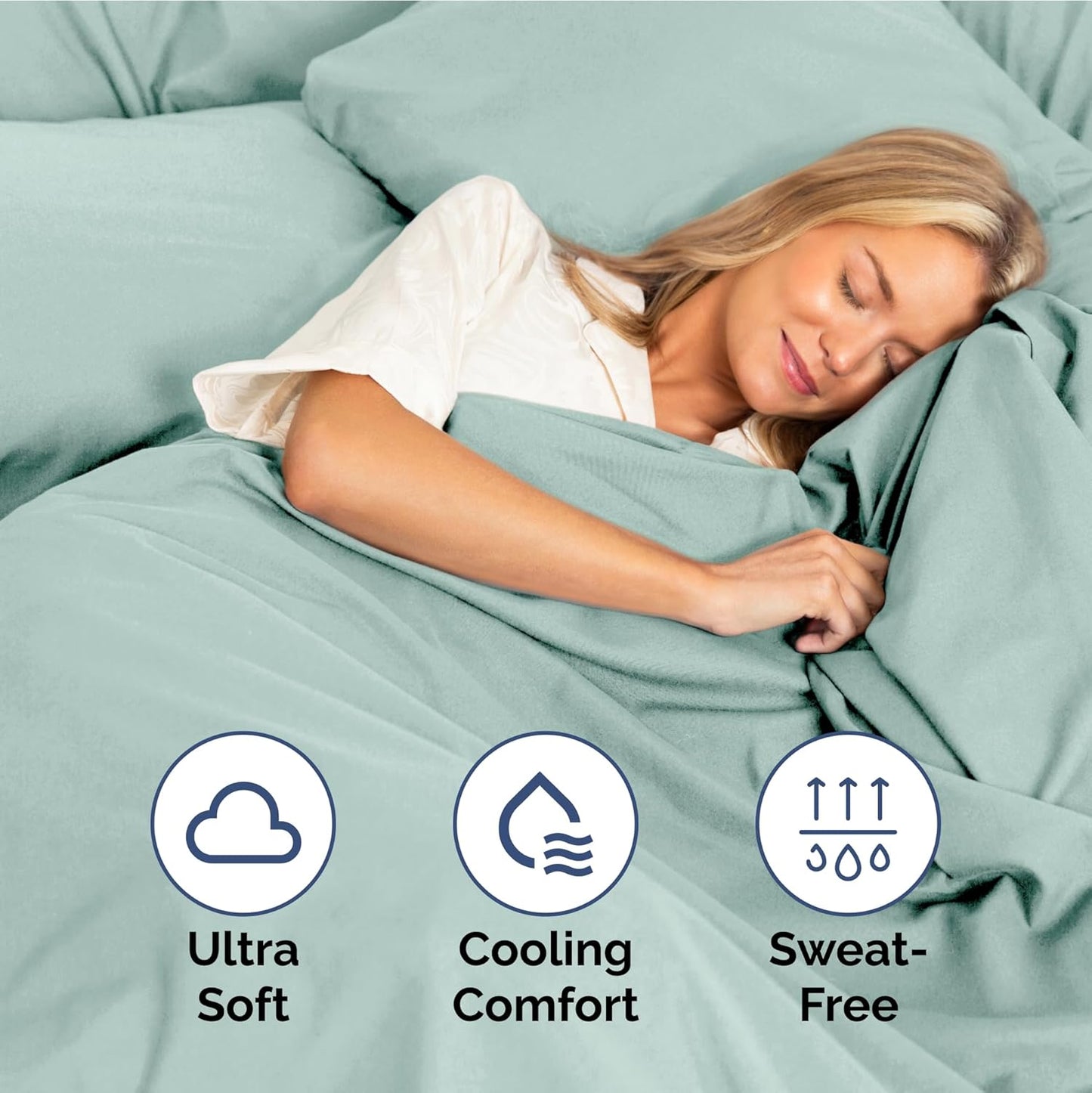 Twin XL Size 3 Piece Sheet Set - Extra Soft, Breathable & Cooling - Hotel Luxury Durable Bed Sheets for Women & Men - Deep Pockets, Easy-Fit & Wrinkle-Free - Light Teal Oeko-Tex