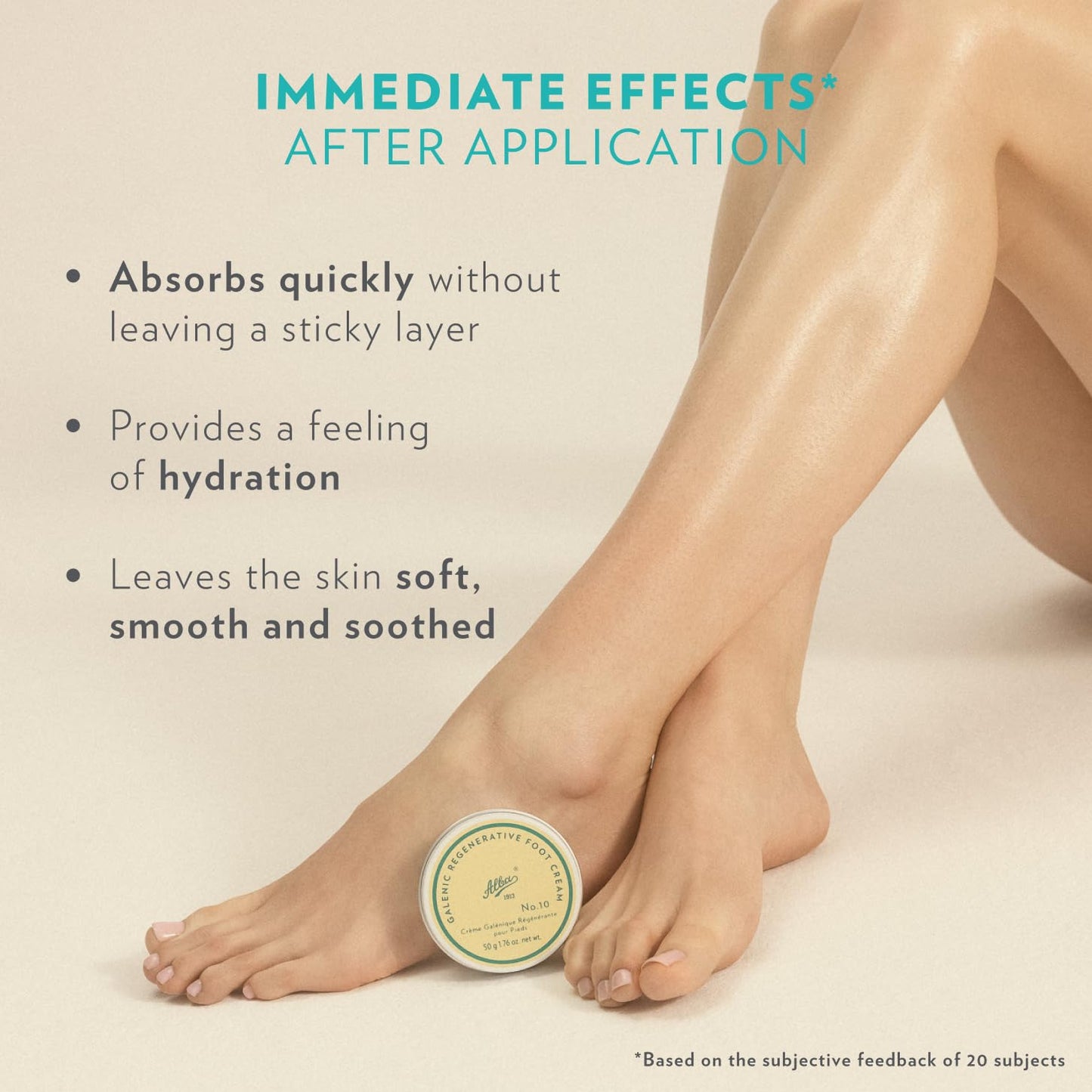 Alba1913 Vegan Foot Cream for Dry Cracked Heels & Feet – Instant Moisture Boost, Care Products for Cracked Heel Repair, Daily Foot Moisturizer Cream for Women & Men w/Shea Butter & Coconut Oils - 50g