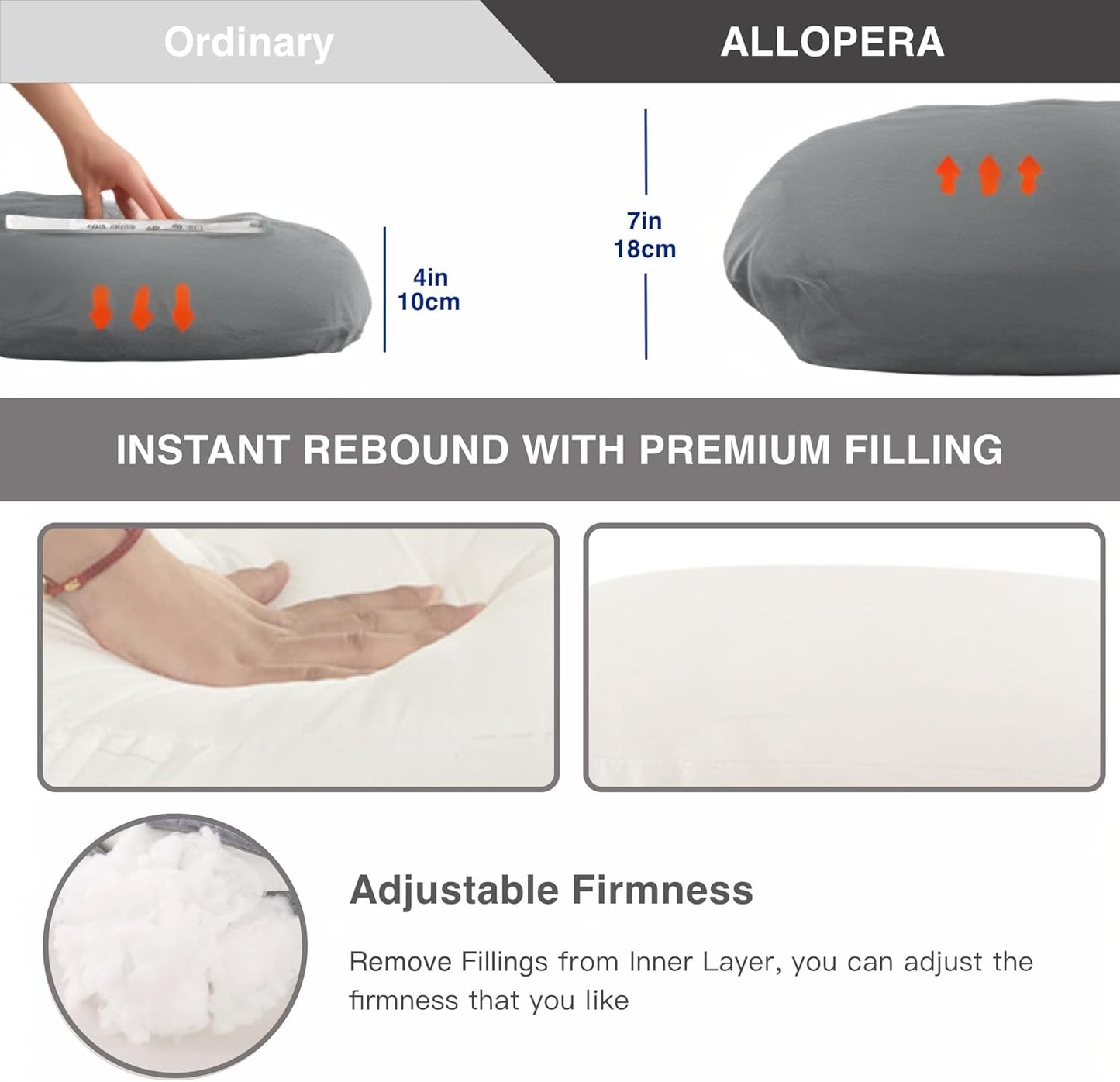 ALLOPERA Pregnancy Pillow, Full Body Maternity Pillow 57 inch, with Removable Washable Cover - Sleep Support for Legs, Back, Neck, Shoulder, HIPS, Belly for Pregnent Women, 100% Cotton