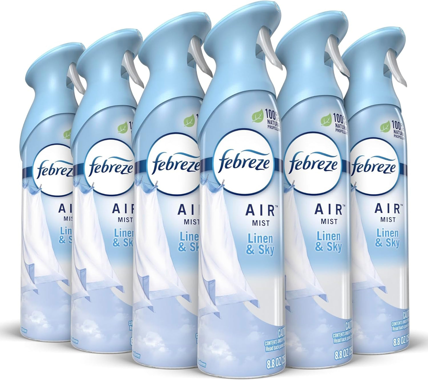 Febreze® Odor-Fighting Air Fresheners, Linen Sky™, 8.8 Oz, Carton Of 6 Fresheners