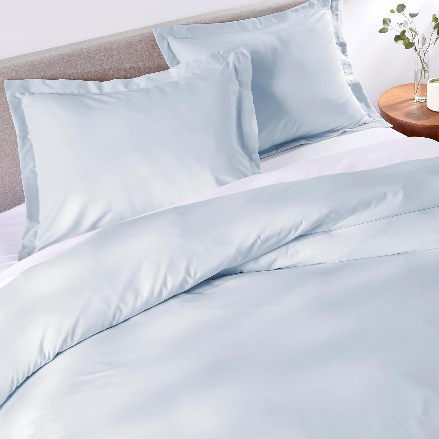 PeachSkinSheets 1500tc Level of Softness Soft Cooling Duvet Cover Set | King/Cali King Size - Beach Blue