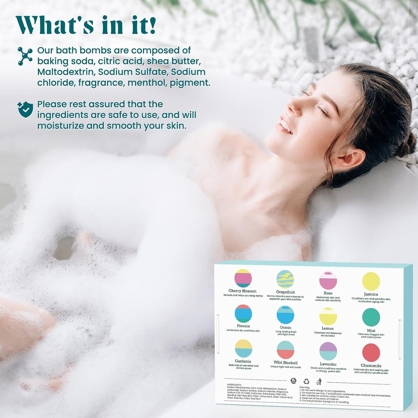 Bath Bombs for Women, 12pcs Handmade Natural Bath Bomb, Stocking Stuffers, Mothers Day Presents for Mom, Bath Bomb with Shea Butter, White Elephant, Valentines Day Gifts for Her and Him