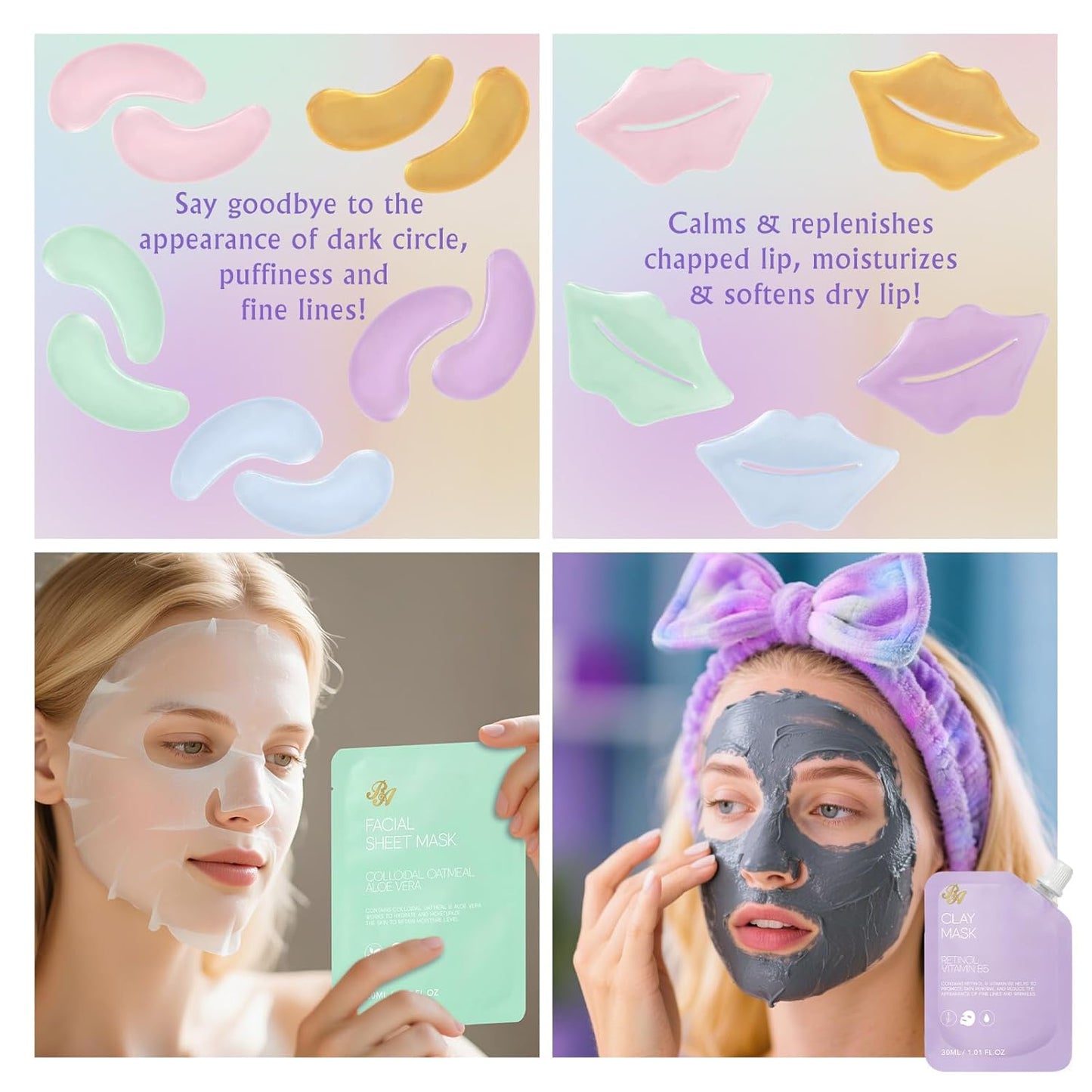 Christmas Gifts for Women, 38 Pcs Skin Care Face Sheet Mask, Bath & Body Spa Gift Set, Self-Care Relaxation Pampering Gift Basket, Bath Bomb, Eye Mask, Face Serum, Lip Gloss, Mother Day, Birthday