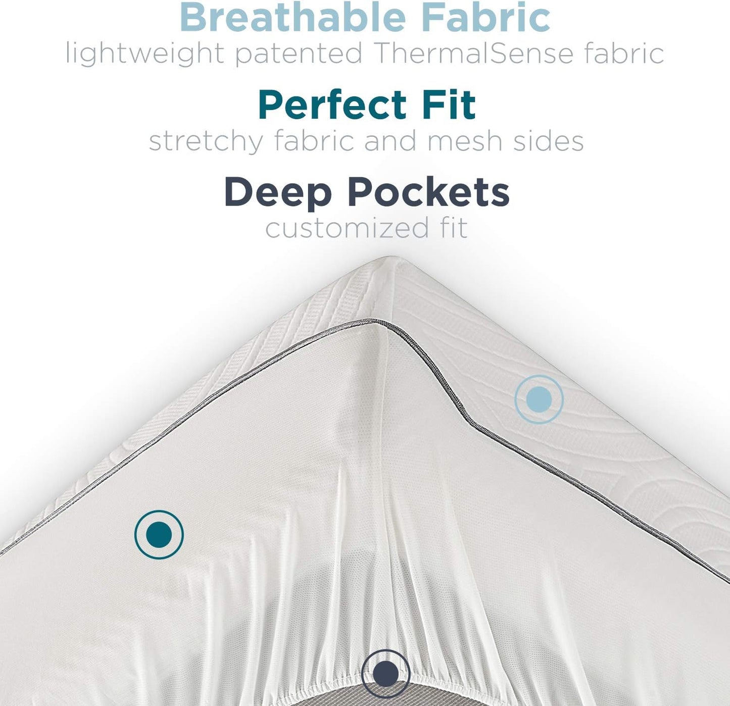 Tempur-Pedic TEMPUR-Protect Waterproof Mattress Protector, King, White