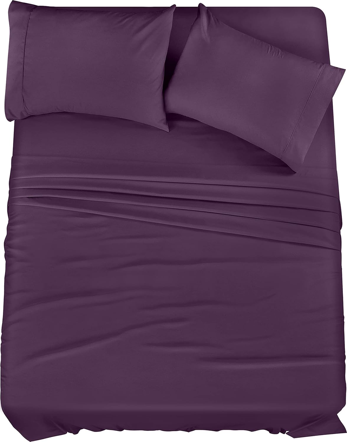 Utopia Bedding King Bed Sheets Set - 4 Piece Bedding - Brushed Microfiber - Shrinkage and Fade Resistant - Easy Care (King, Purple)