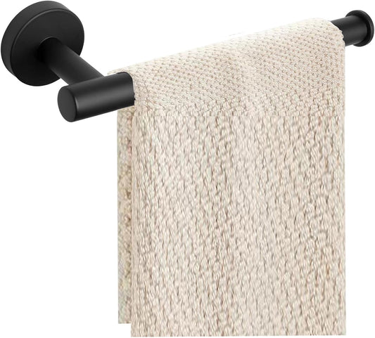 Hand Towel Holder - 9" Modern Design Towel Ring, Thicken SUS 304 Stainless Steel Towel Holder for Bathroom Wall, Contemporary Hand Towel Rack - Matte Black