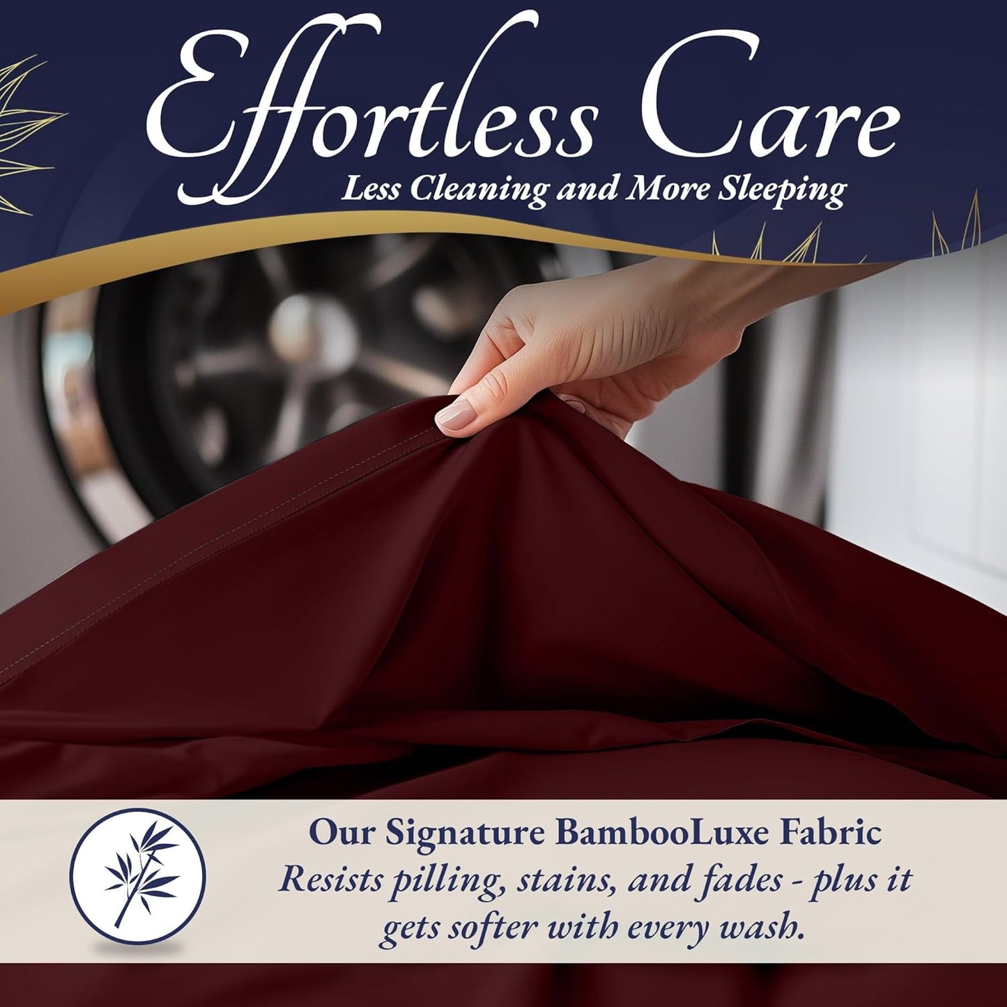 DECOLURE 100% Viscose Derived from Bamboo Sheets Twin Size 3pcs - Ultra Soft & Luxuriously Cooling, 17" Deep Pocket, Double Stitching, Perfect for Hot Sleepers - Twin Bed Sheets (Burgundy)