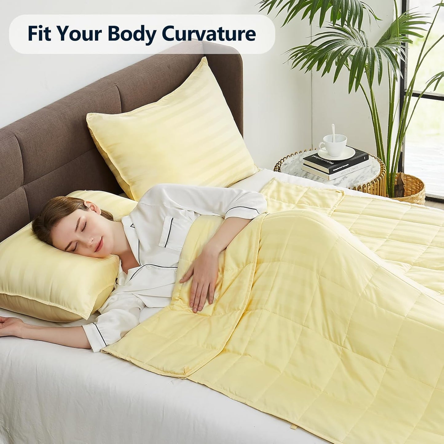 Weighted Blanket Kids (36"x48" 3lbs),Ultra Soft and Cozy Cooling Weighted Blanket Kids,Heavy Blanket with Machine Washable Soft Blanket, Yellow
