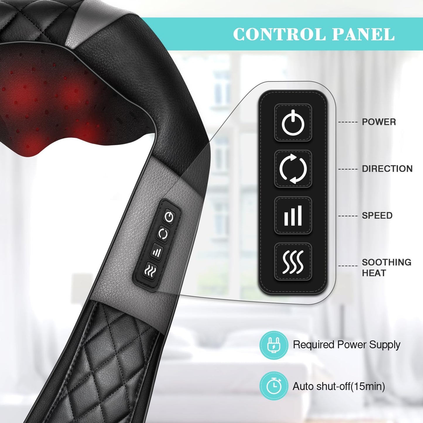 Shiatsu Neck and Back Massager with Heat, Electric Deep Tissue 4D Kneading Massage Pillow for Shoulder, Leg, Body Muscle Pain Relief - Best Gifts for Women Men Mom Dad (Black Grey)