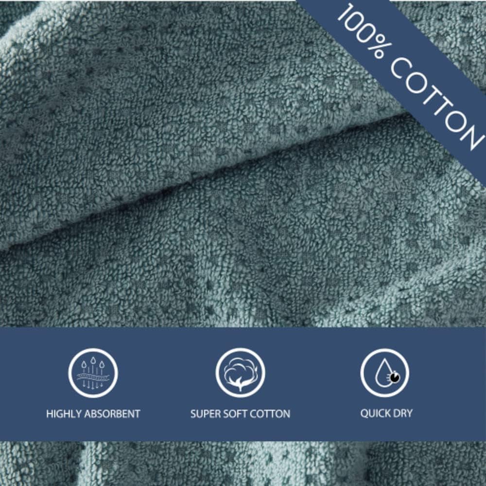 Tommy Bahama - Bath Towels, Highly Absorbent Cotton Bathroom Decor, Low Linting & Fade Resistant, Oeko-Tex Certified (Northern Pacific Bay Blue, 6-Piece)