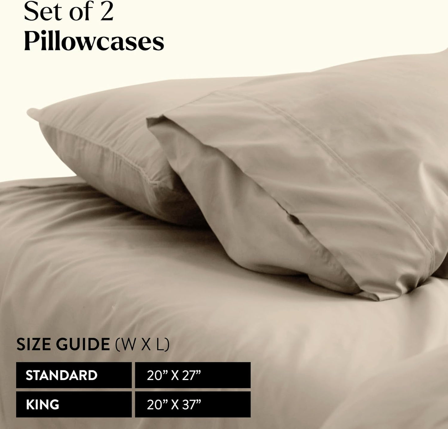 Miracle Made® Extra Luxe Cool It Tech Pillowcases (Sand, King/Cali King)