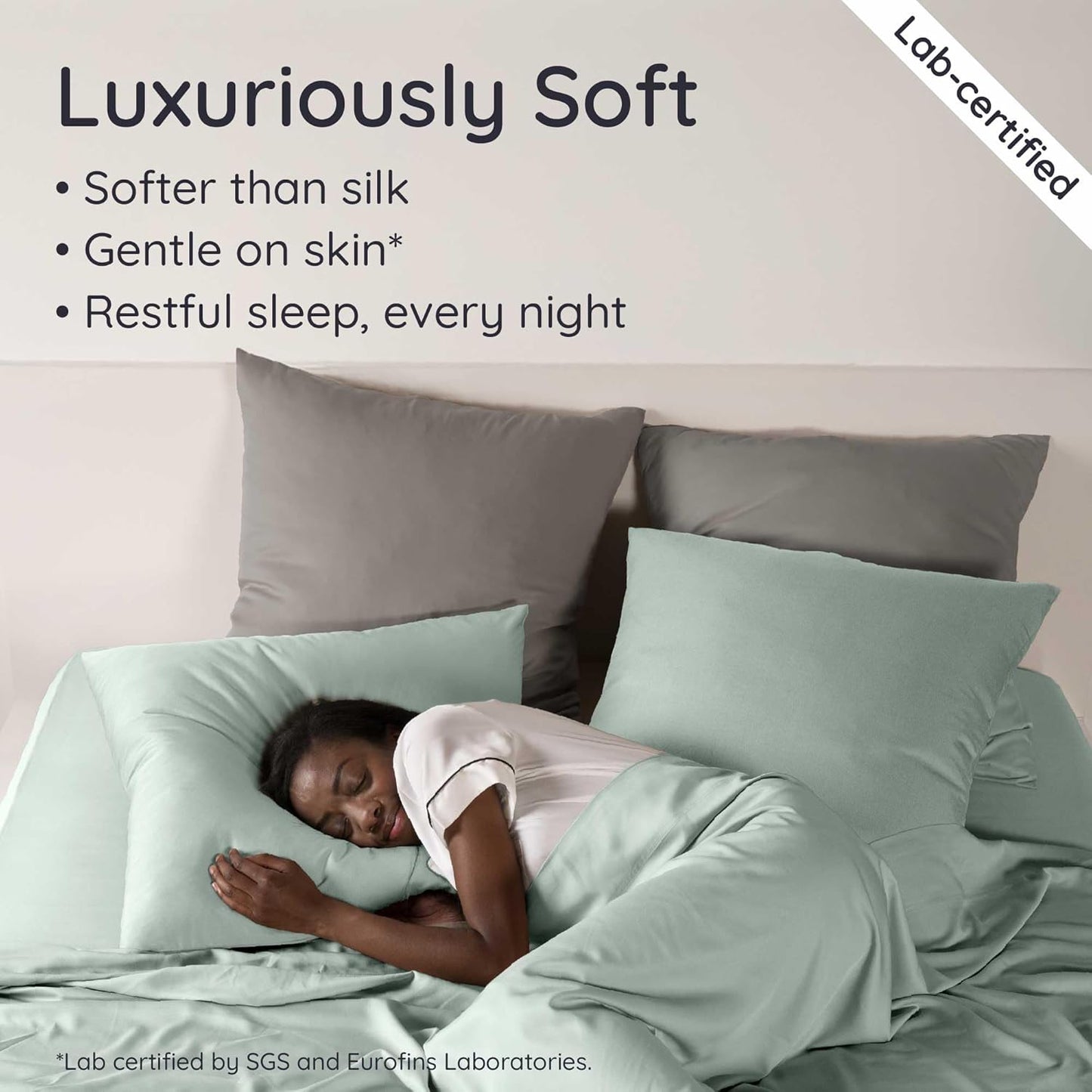 Bambaw 100% Viscose Derived from Bamboo Sheets Full Size Set – 4pcs Cooling Sheets for Hot Sleepers, Super Soft Full Size Sheet Set, with Elastic Corner Straps, Hotel Luxury Bedding (Sea Glass)