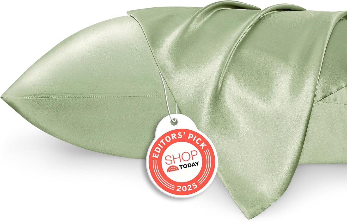 Bedsure Satin Pillowcase 2 Pack Similar to Silk Pillow Cases Standard Size, Pillow Case for Sleeping Women with Envelope Closure, Gifts for Women Men, Sage Green, 20x26 Inches, 2pcs