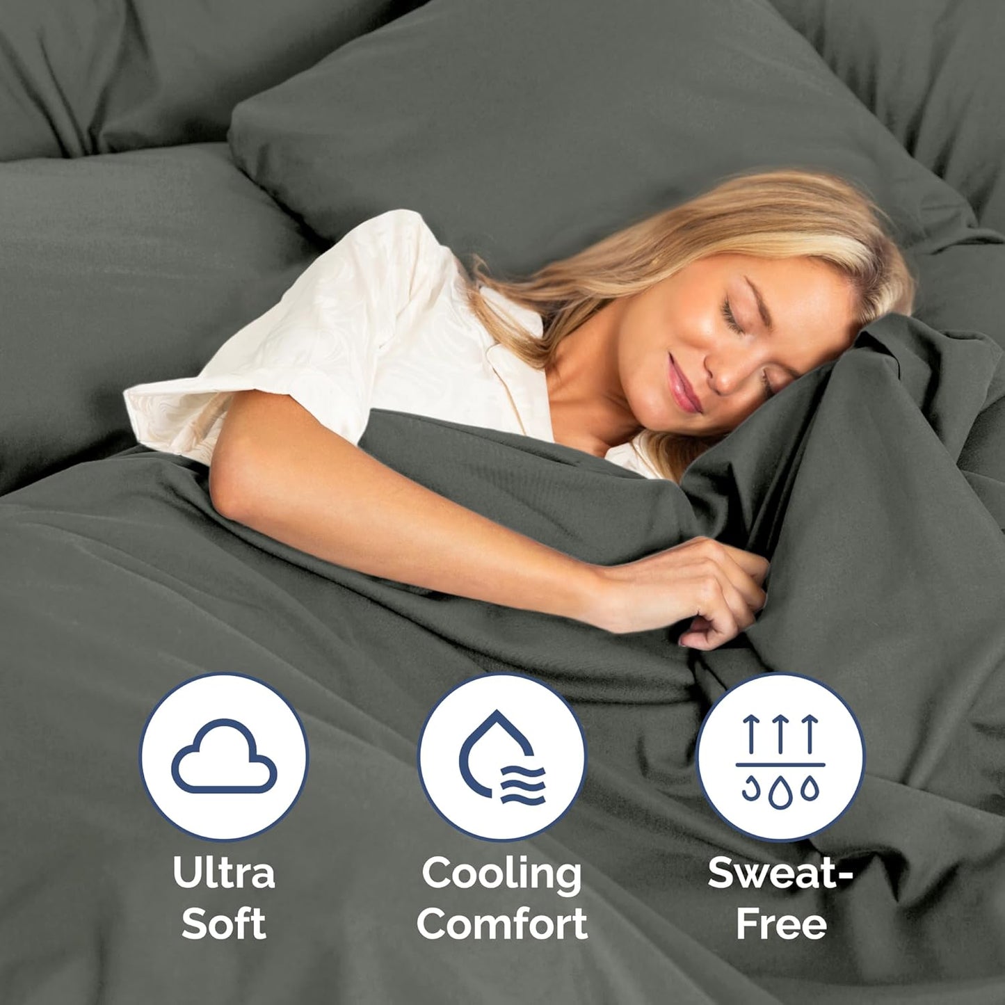 Twin Size 3-Piece Sheet Set - Extra Soft, Breathable & Cooling - Hotel Luxury Durable Bed Sheets - Deep Pockets, Easy-Fit & Wrinkle-Free - Dark Slate Grey Oeko-Tex