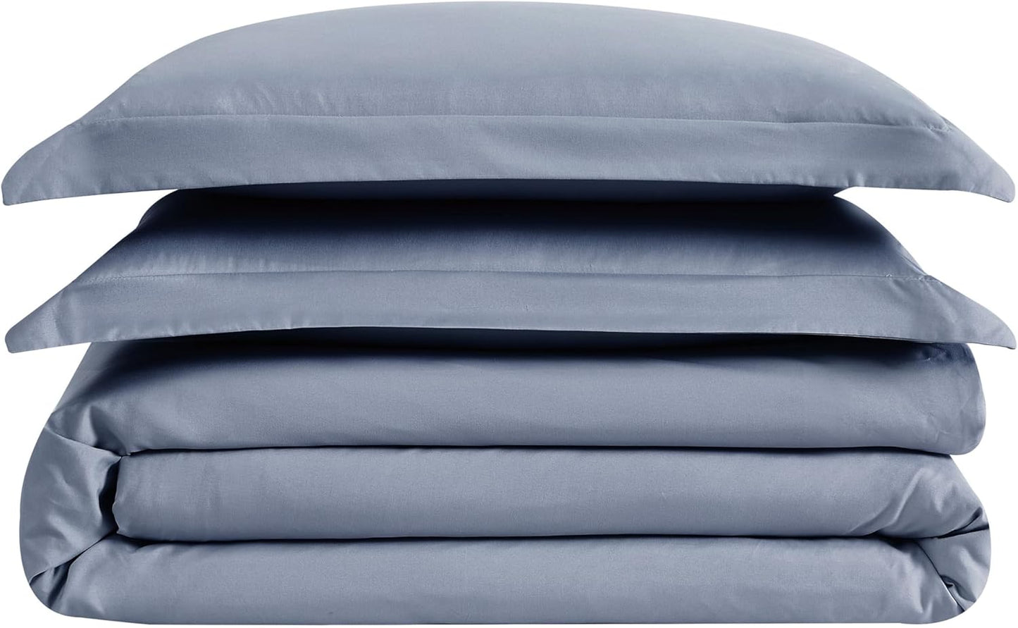 London Fog Garment Washed Solid Duvet Set Blue Microfiber 3-Piece Full/Queen Duvet Set, Solid Themed, Adult and Teen, Oeko-TEX Certified