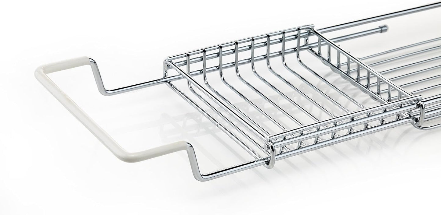 Home Intuition Stainless Steel Expandable Shower Bathtub Tray Over The Clawfoot Tub Bath Caddy