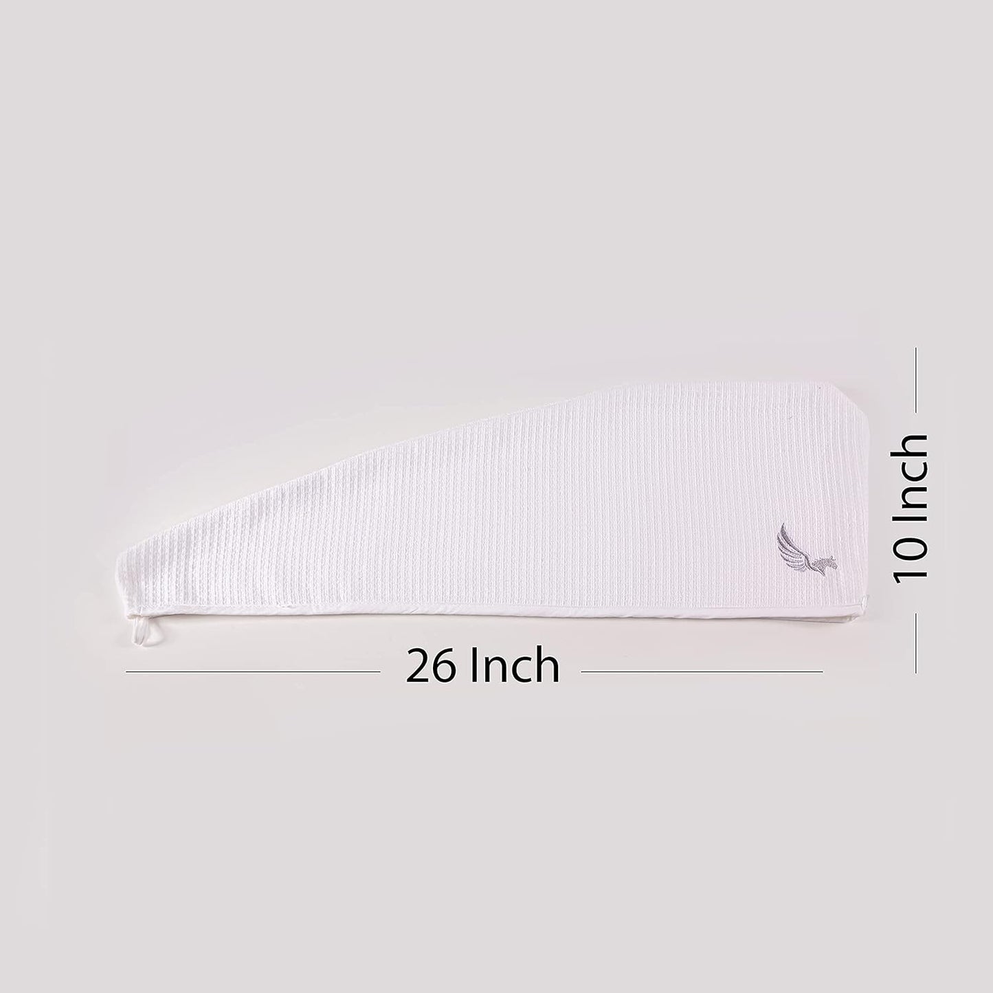 100% Turkish Cotton Hair Towel Wrap for Women,Non Microfiber,400-GSM(Grams per Square Metre),AntiFrizz,Hair Plop Waffle Towels for Curly,Long&Thick Hairs,Turban Head Wrap,1Pack10x26inc(White)