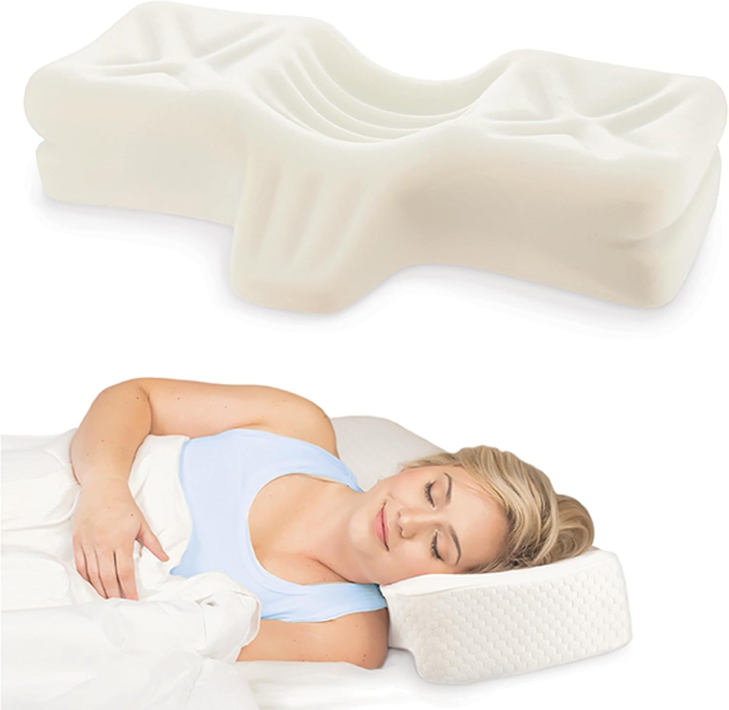 Therapeutica Lite Cervical Orthopedic Foam Sleeping Pillow; Can Help Relieve Neck, Shoulder, and Back Tension; Helps Spinal Alignment; Back and Side Sleeping, Medium Firm - Average