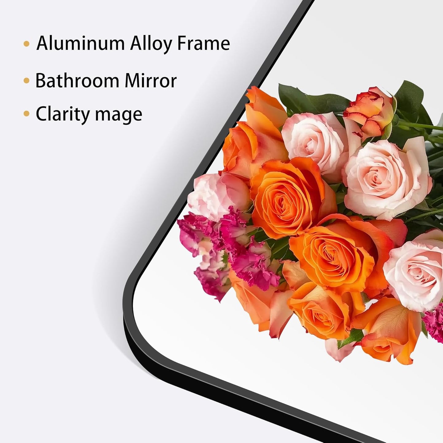 24" x 55"Bathroom Mirror, Matte Black Wall Mirror with Metal Frame, Decorative Rectangular Vanity Mirror for Bedroom Bathroom Living Room Entryway (Horizontal/Vertical)