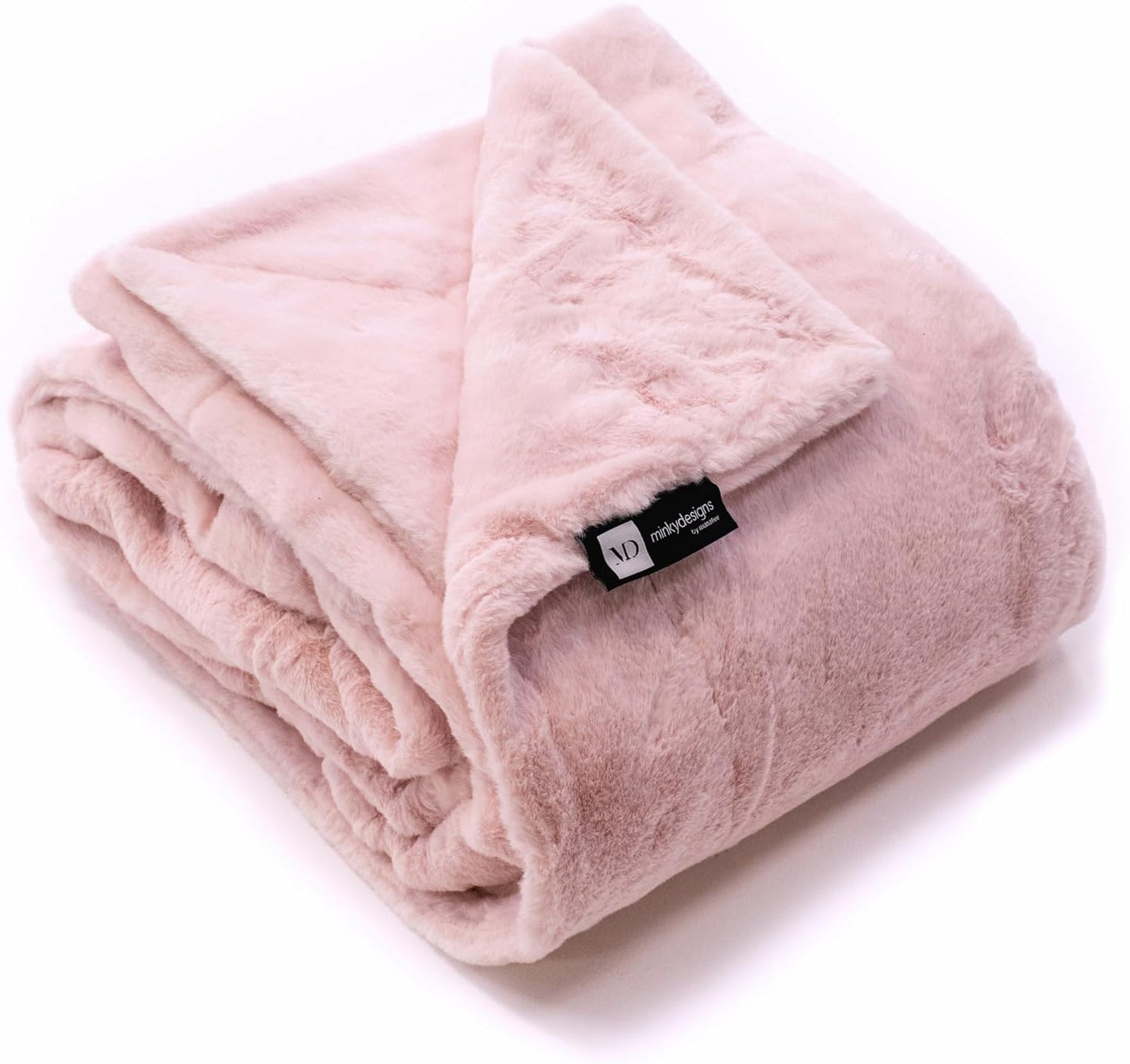 Minky Designs Blossom Pink Minky Blanket – Ultra Soft Faux Fur Throw Blanket for Couch, Bed & Home – Fluffy, Warm & Luxurious – Posh Collection (Medium, 50x60)