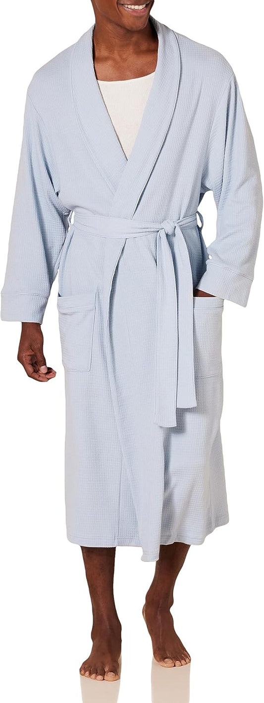 Amazon Essentials Mens Lightweight Waffle Bathrobe (Available in Big & Tall)