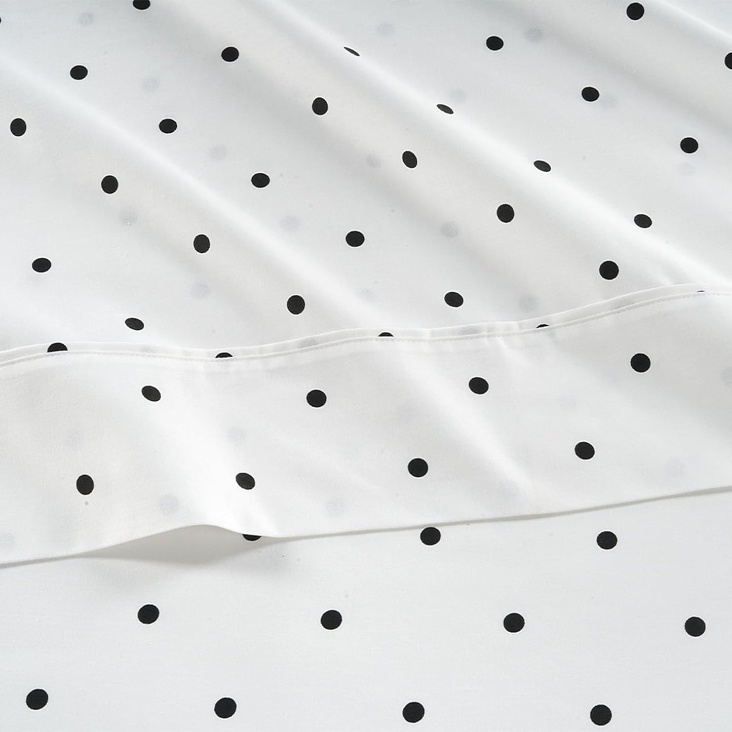 LANE LINEN Sheets for Split King Adjustable Bed – 450 Thread Count 100% Cotton Bedsheets, Soft & Breathable Sateen Sheets, 15” Deep Pocket, Hotel Sheet & Pillowcase Sets, Polka Dot Black