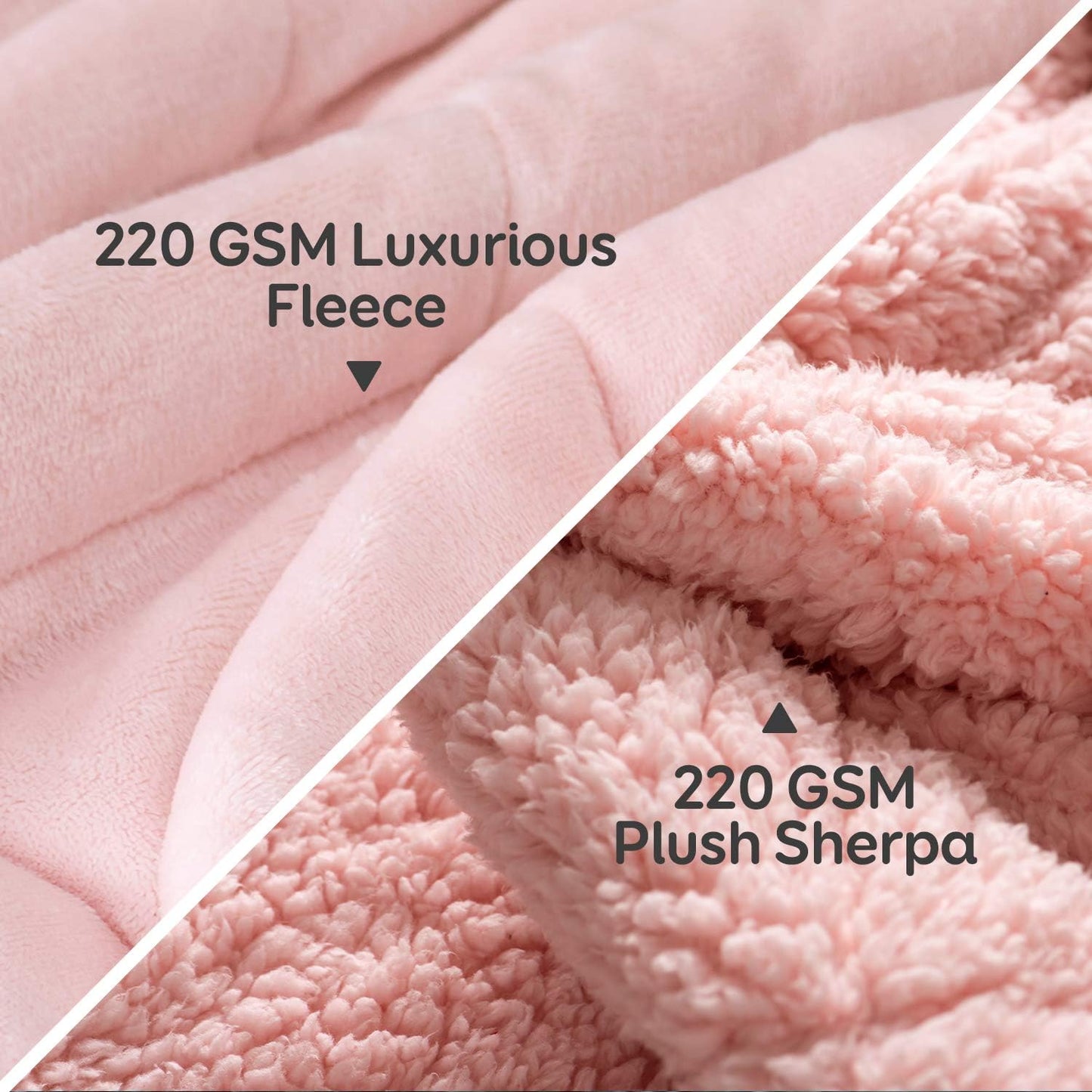 Cottonblue Weighted Blankets 25lbs for King Bed, Sherpa Fleece Weighted Blanket for Adults, Soft Heavy Blanket with Premium Glass Bead for Calming and Relax, 90" x 90", Pink